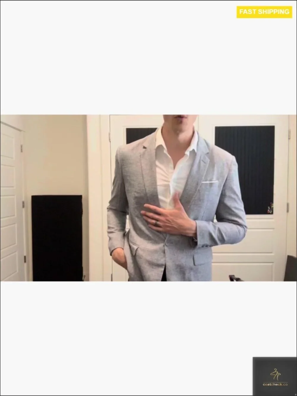 Slim Fit Sport Coat Lightweight Blazer Modern Classic Casual One Button